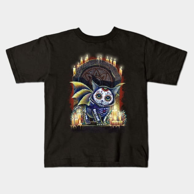Kitty Of The Dead Kids T-Shirt by MoniWolf